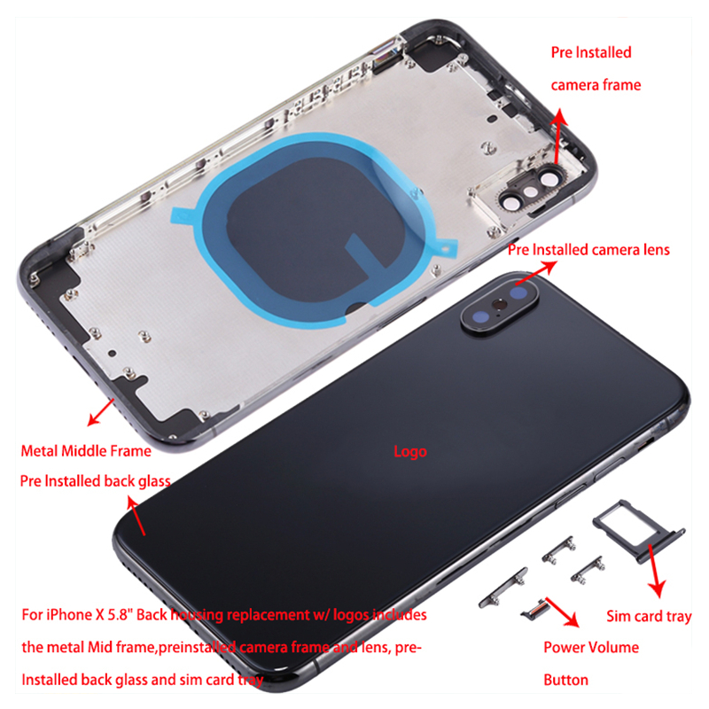 Carcasa trasera para iPhone X