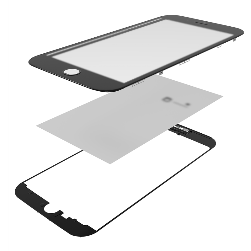 Cristal de pantalla táctil frontal con marco para iPhone 8